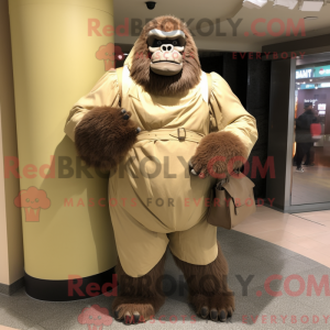 Tan Gorilla maskot kostume...