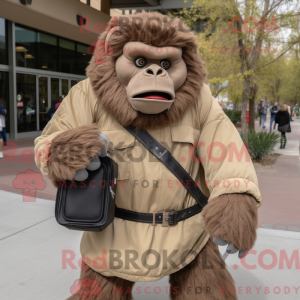 Tan Gorilla mascot costume...