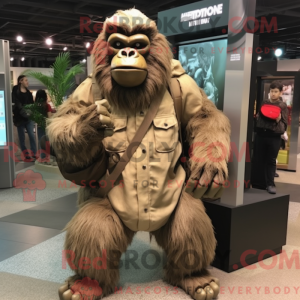 Postava maskota Tan Gorilla...