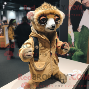 Tan Lemur maskot kostume...