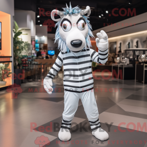 White Zebra mascot costume...