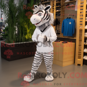 White Zebra mascot costume...