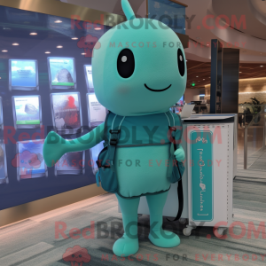 Turquoise Narwhal mascot...