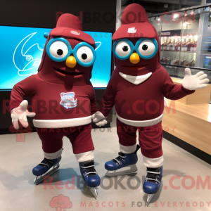 Maroon Pair Of Ice Skates...
