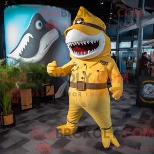Yellow Megalodon mascot...