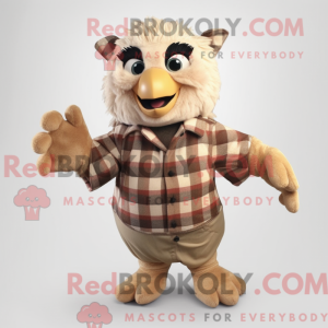 Beige Hawk mascot costume...