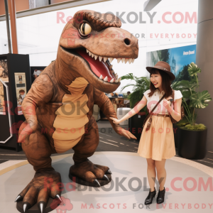 Brown Tyrannosaurus mascot...