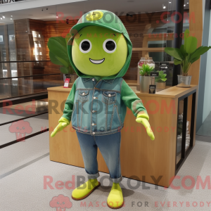 Green Lemon mascot costume...