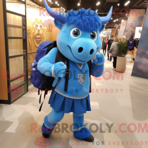 Blauer Bison Maskottchen...
