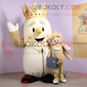 Beige King mascot costume...