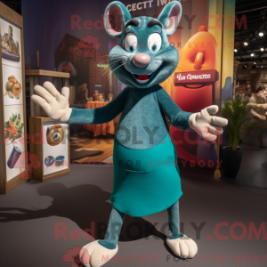 Teal Ratatouille mascot...