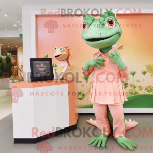 Peach Lizard maskot kostume...