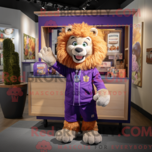 Purple Tamer Lion mascot...