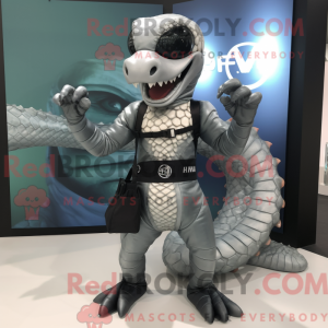 Silver Hydra mascot costume...