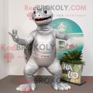 Silver Hydra mascot costume...
