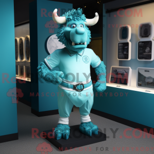 Cyan Minotaur mascot...