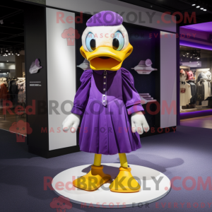 Purple Duck mascot costume...
