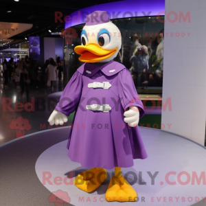 Purple Duck mascot costume...