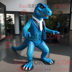 Cyan Allosaurus mascot...