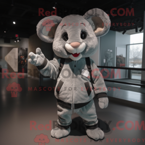 Grijze muis mascottekostuum...