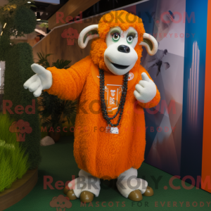 Orange Ram maskot kostume...