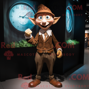 Brown Elf mascot costume...
