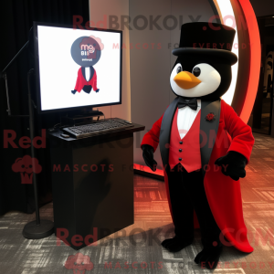 Rød computer maskot kostume...
