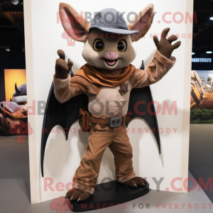 Brown Bat mascot costume...