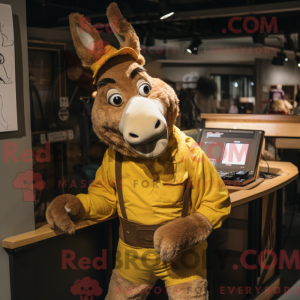 Gold Donkey mascot costume...