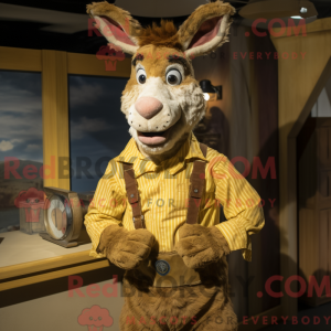 Gold Donkey mascot costume...