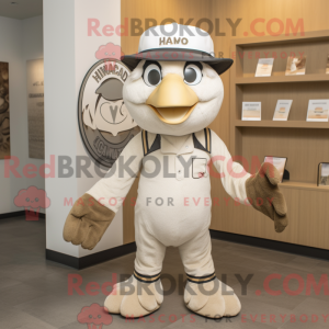 Cream Hawk mascot costume...