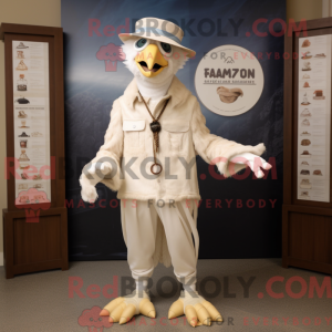 Cream Hawk mascot costume...