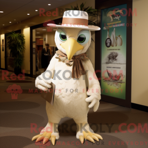 Cream Hawk mascot costume...