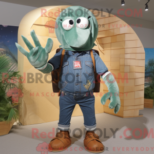 Grøn eremitkrebs maskot...