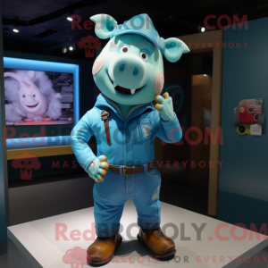 Turquoise Sow mascot...