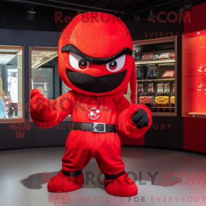 Red Ninja mascot costume...