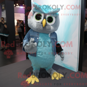 Teal Owl mascottekostuum...