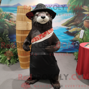 Black Otter mascot costume...