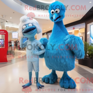 Sky Blue Emu mascot costume...