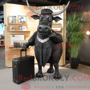 Black Zebu mascot costume...