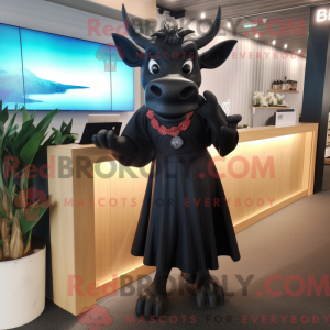 Black Zebu mascot costume...