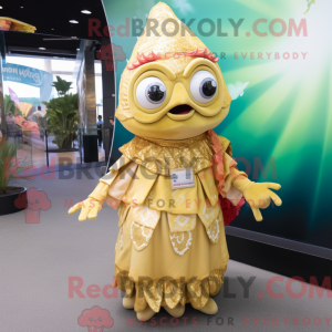 Gold Ceviche mascot costume...