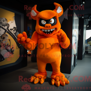 Orange Dæmon maskot kostume...