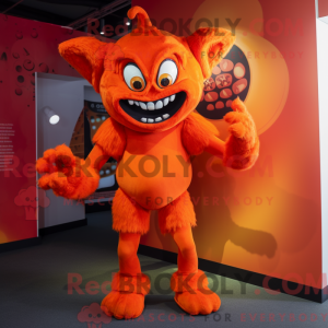 Orange Dæmon maskot kostume...