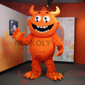 Orange Dæmon maskot kostume...