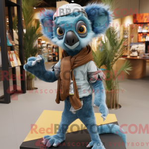 Sky Blue Lemur maskot...