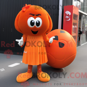 Orange Handball Ball mascot...