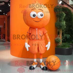 Orange Handball Ball mascot...