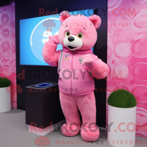 Rosa bjørn maskot kostyme...