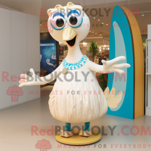 Cream Peacock mascot...